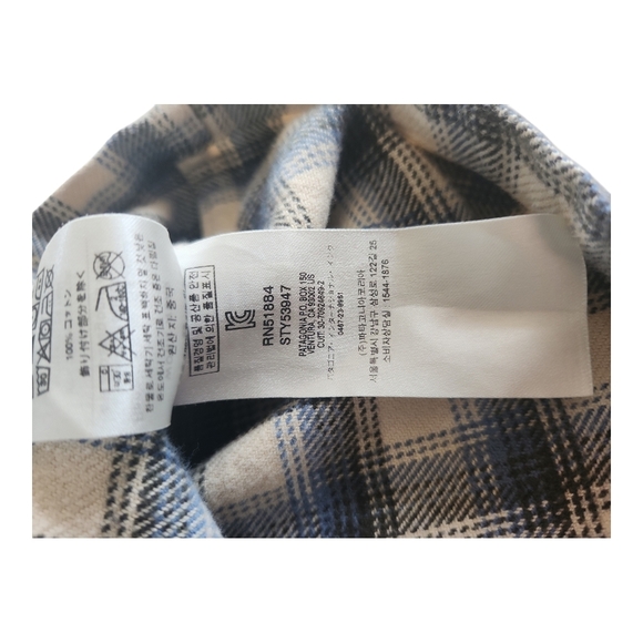 Patagonia Men's XL Blue & Cream Plaid Organic Cotton Shirt – Button-Up, Outdoor - Picture 8 of 11